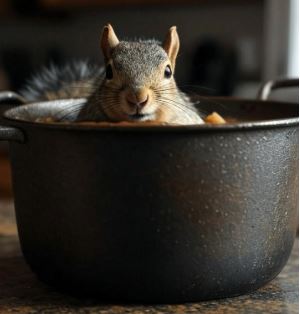 Squirrel in a pot.JPG